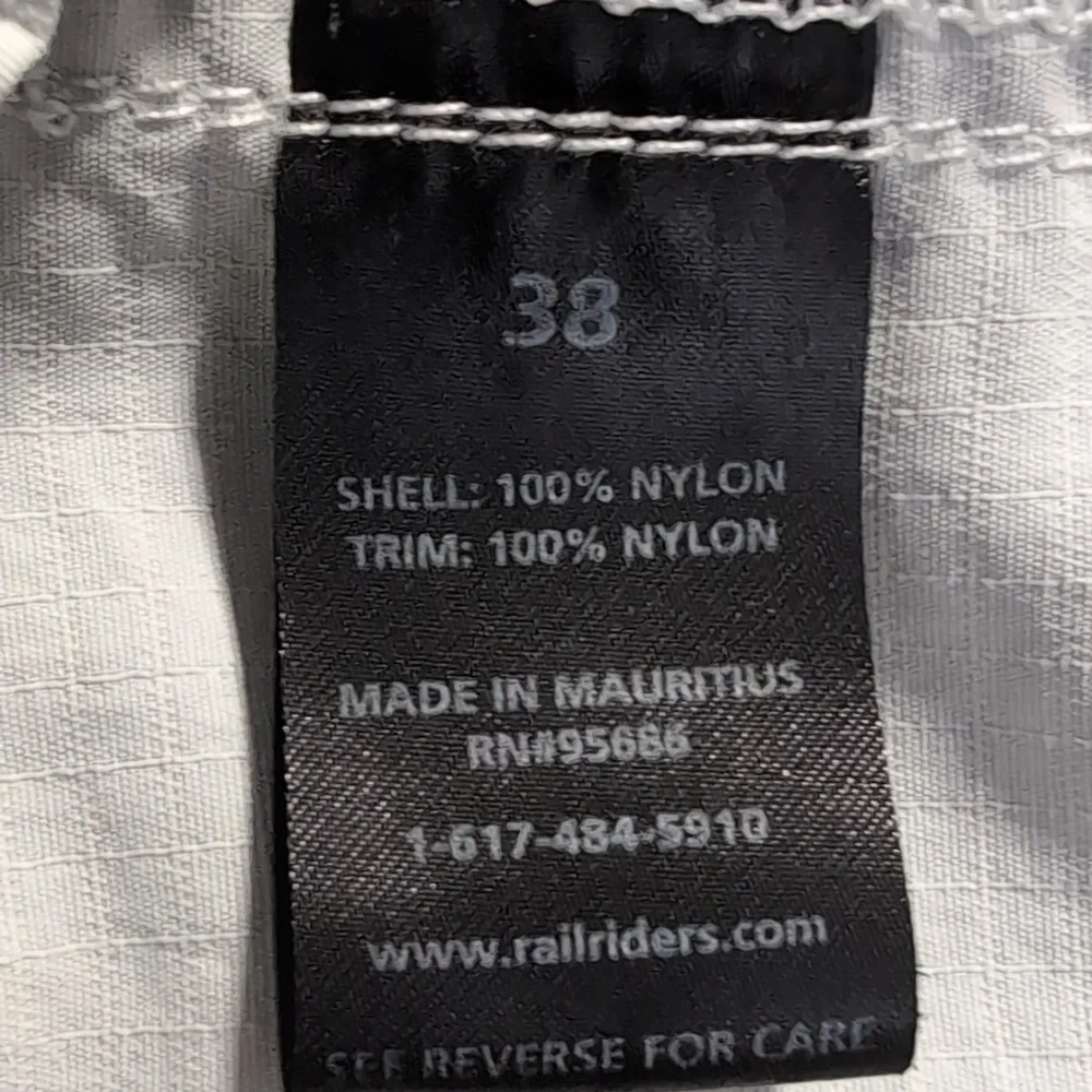 RailRiders Bitter End Ripstop Nylon Adventure Shorts Size 38 in Granite Gray